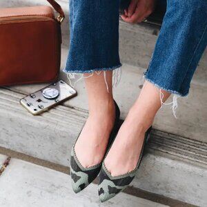 Rothy's The Point in Olive Camouflage - 6.5